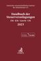 "Handbuch der Steuerveranlagungen ESt · KSt · GewSt · USt 2025. Inkl. Zugang zum Modul in beck-online DIE DATENBANK." Text auf rotem Hintergrund., 1 Buch und 1 Diverse