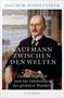 Buchtitel: "Kaufmann zwischen den Welten". Porträt eines Mannes im Anzug, am Fenster mit Segelboot im Hintergrund., Buch