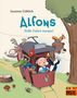 „Susanne Göhlich. Alfons. Volle Fahrt voraus!“ zeigt Tiere in einem Zug. Ein Schwein, Pinguin und weitere Tiere sind fröhlich., Buch