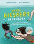 "Warze Giesbert geht baden. Von Knubbeln, Flecken und anderen Hautverzierern." Ein Kind schwimmt mit einer Schwimmbrille.
