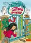 "Der Zoo der unsichtbaren Tiere" steht auf einem Schild. Eine Person mit Schlüssel vor einem Tor; Fabelwesen und Pflanzen., Buch