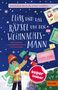 „Elias und das Rätsel um den Weihnachtsmann“ steht auf einem winterlichen Hintergrund mit Briefen und einem Kind im Schnee., Buch