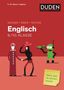 „Englisch 9./10. Klasse. Alles, was du wissen musst.” Illustration mit Figuren und Roboter in roter Umgebung.