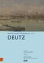 „Rheinischer Städteatlas: Deutz.“ Illustration einer Stadtansicht am Fluss mit historischen Gebäuden und Booten., Buch