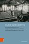 Text: "Out of Earth and Fire", "Lena Krause", über historische Kupferindustrie. Schwarz-Weiß-Foto einer Fabrikhalle mit Arbeitern., Buch