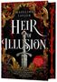 "HEIR OF ILLUSION" von Madeline Taylor. Goldene Verzierungen, Schwert und rote Blätter. Limitierte Auflage., Buch