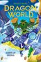 Titel: DRAGON WORLD, Maddy Mara. Text: KAMPF UM IMPERIA. Blaue und gelbe Drachen fliegen, Bäume mit Gesichtern., Buch