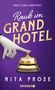 "Molly Gray ermittelt: Raub im Grand Hotel" in goldener Schrift auf lila Hintergrund, darunter eine klingelnde Glocke., Buch