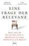 „Eine Frage der Relevanz“ von Markus Hofmann und Carl Naughton. Ein Stuhl steht zentral, darunter „Econ“ Logo., Buch