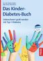 Text: "Das Kinder-Diabetes-Buch. Unbeschwert groß werden mit Typ-1-Diabetes."  
Illustration: Bunte, bemalte Kinderhände mit Gesichtern., Buch