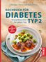 "Kochbuch für Diabetes Typ 2", Rezeptklassiker. Teller mit Rosenkohl und gefülltem Fleisch, darunter "TRIAS"-Logo., Buch