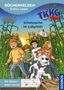 „Bücherhelden Erstes Lesen“, „Schatzsuche im Labyrinth“, „Mit Bildern lesen lernen“, vier Kinder und ein Hund im Maisfeld., Buch