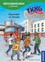"BÜCHERHELDEN 1. Klasse. Feuerwehr im Einsatz. TKKG Junior Logo. Vier Kinder und ein Hund vor einem Feuerwehrauto.", Buch