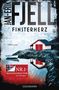 "Jan-Erik Fjell, Finsterherz, Thriller. Nr. 1 Bestsellerautor aus Norwegen. Abbildung: See, Boot, Haus und Steindamm."