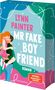 Text: "Lynn Painter, Mr Fake Boyfriend, Roman, SPIEGEL Bestseller-Autorin." Illustration: Ein Paar umarmt sich liebevoll.