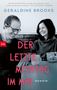 "Der letzte Montag im Mai" von Geraldine Brooks. Foto von einem lächelnden Paar mit Teetassen am Tisch., Buch