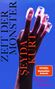"Zeit der Monster", "Seyda Kurt", "SPIEGEL Bestseller-Autorin", "Roman Hanser". Eine Hand mit Eisklötzen auf den Fingern vor blauem Hintergrund.