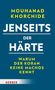 Text: "Mouhanad Khorchide, Jenseits der Härte, Warum der Koran keine Machos kennt, Herder." Design: Blau mit weißen und gelben Lettern., Buch