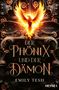 "Der Phönix und der Dämon" von Emily Tesh, Roman. Ein flammender Phönix vor einem verzierten, dunklen Hintergrund., Buch