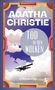 „AGATHA CHRISTIE“, „TOD IN DEN WOLKEN“. Illustration: Flugzeug über Wolken im Art-Déco-Rahmen, violetter Himmel., Buch