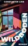 CONSTANIN LIEB, WILD­BODEN, INSEL, ROMAN. Eine bunte Illustration eines Raums mit Schatten und Katze., Buch