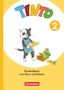 "Tinto 2, Name, Forderblock zum Üben und Rätseln, Cornelsen." Eine Katze in Schürze hält eine Kiste mit Lebensmitteln., Buch