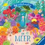 "Auf Entdeckungstour im Meer" steht über einer bunten Unterwasserwelt mit Fischen, Korallen und einer Schildkröte., Buch