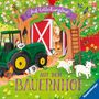 „Auf Entdeckungstour“, „Auf dem Bauernhof“. Illustration mit Traktor, Kühen, Hühnern, Lämmern, Bäumen., Buch