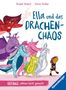 Titel: "Ella und das Drachenchaos", darunter "Gefühle zähmen leicht gemacht". Illustration bunter Drachen und Mädchen.