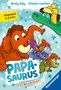 "Vorlesespaß ab 5 Jahren", "PAPASAURUS", "Total vereist!", "Ravensburger". Illustration: Mammut, Dinos, Winterkleidung, Schnee., Buch