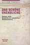 Ulrich Tadday: Das schöne Unendliche, Buch, Buch