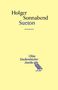 "Holger Sonnabend Sueton. Olms Studienbücher Antike" und ein Abbildung einer Eule unten. Gelber Hintergrund., Buch