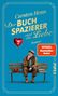 Text: "Carsten Henn, Der Buchspazierer und die Liebe, Roman, SPIEGEL Bestseller-Autor, PIPER." 

Ein älterer Mann sitzt auf einer Bank mit einem Herzballon und Rosen., Buch