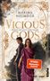 „VICIOUS GODS: Fluch aus Glut und Asche“ von Marina Neumeier. Zwei Personen, eine Männer- und eine Frauenfigur in antiken Gewändern.