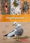 "Vogelspuren: Entdecken und verstehen" von Andreas Wenger. Möwe, Spuren im Sand, Baum mit Loch, Schneeabdrücke, Muscheln.