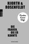 Große schwarze Schrift: "Hjorth & Rosenfeldt", "Die Frauen, die er kannte", "Kriminalroman". Kreis: "Finales Cover folgt". Links kleines Logo.