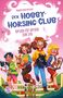 "Der Hobby-Horsing-Club: Sprung für Sprung zum Ziel." Vier fröhliche Kinder mit Steckenpferden springen über ein Hindernis., Buch
