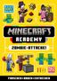 "Neue Mini-Reihe", "MINECRAFT ACADEMY", "ZOMBIE-ATTACKE!", "FORSCHEN • BAUEN • ENTDECKEN". Illustration von Minecraft-Figuren.