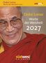 "Dalai Lama: Worte der Weisheit 2027." Ein lächelnder Mann in Mönchsrobe, gelber Hintergrund, südwest-Kalender-Logo.