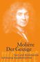"Molière, Der Geizige, Text und Kommentar, Suhrkamp BasisBibliothek." Ein Porträt eines Mannes mit lockigem Haar., Buch