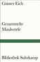Günter Eich: Gesammelte Maulwürfe, Buch