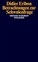 Buchtitel: "Didier Eribon Betrachtungen zur Schwulenfrage". Dunkelblaues Cover mit gelber und weißer Schrift., Buch