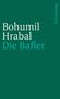 Titel: "Bohumil Hrabal: Die Baßler". Rechts steht vertikal "Suhrkamp". Grüner Hintergrund.