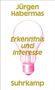 "Jürgen Habermas, Erkenntnis und Interesse, Suhrkamp." Eine pinke Glühbirne im Hintergrund.