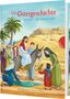 „Die Ostergeschichte“, Autoren Dorte Beutler, Marc-Alexander Schulze. Illustration: Jesus auf einem Esel, Menschen mit Palmzweigen., Buch