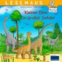 "Kleiner Dino in großer Gefahr" ist der Titel. Dinosaurier in einem Urwald mit Bäumen und fliegenden Pterosauriern., Buch