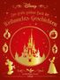 Disney: Das große goldene Buch der Weihnachts-Geschichten. Rotes Cover mit goldenen Silhouetten von Figuren und einem Schloss.