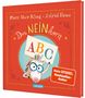 "Das NEINhorn ABC" und "Dein SPIEGEL Bestseller-Autor". Illustration: Einhorn mit buntem Horn hält ein Schild., Buch