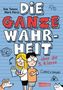 „Die ganze Wahrheit über die 5. Klasse“, Comicroman. Zwei Kinder, ein Mädchen mit Tagebuch, ein Junge, Hund und Katze.