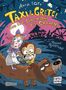 „Anna Lott: Taxi & Gretel und der Jahrmarkt des Grauens.“ Illustration: Mädchen, Affe auf Hund, Jahrmarkt im Hintergrund., Buch